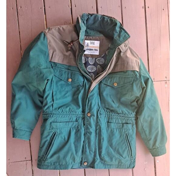 London Fog Parka Jacket Coat men's Large Beige / Green Outdoor - LN - Picture 1 of 5